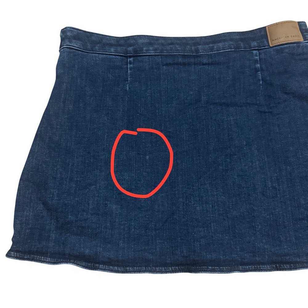 American Eagle High Rise Skort Dark Wash Mini Size 10 - Picture 8 of 10